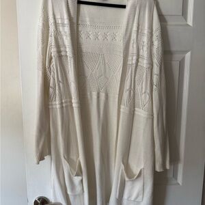 Torrid White Knit Cardigan Sweater